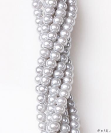 Perlă de sticlă, gri deschis, 0.6 cm