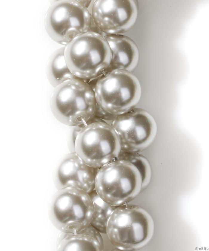 Perlă de sticlă, gri deschis, 1.2 cm