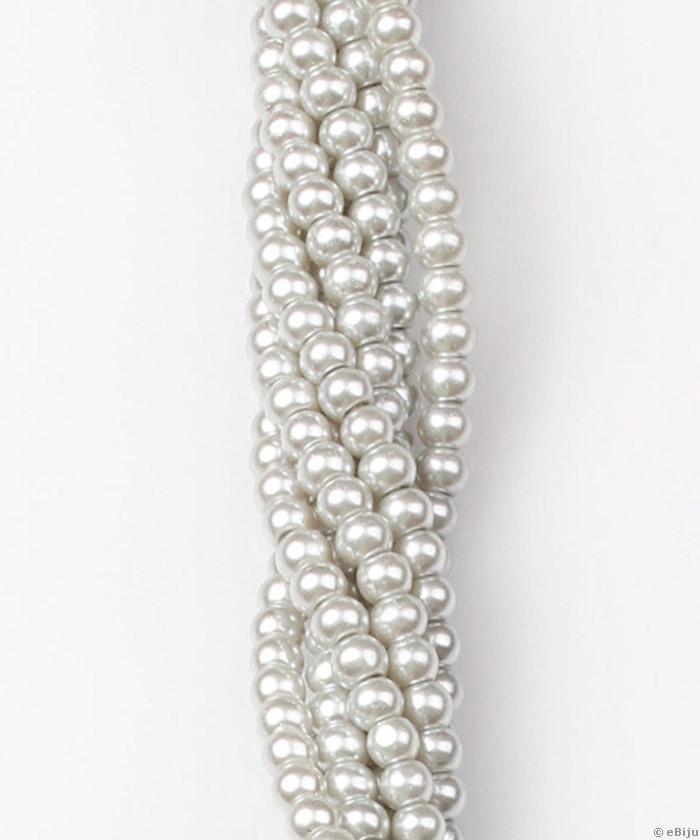 Perlă de sticlă, gri verzui, 0.4 cm