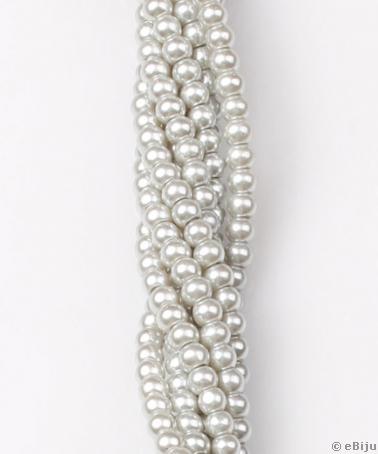 Perlă de sticlă, gri verzui, 0.4 cm