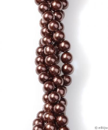 Perlă de sticlă, maro, 0.6 cm