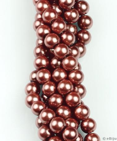 Perlă de sticlă, maro vișiniu, 0.8 cm