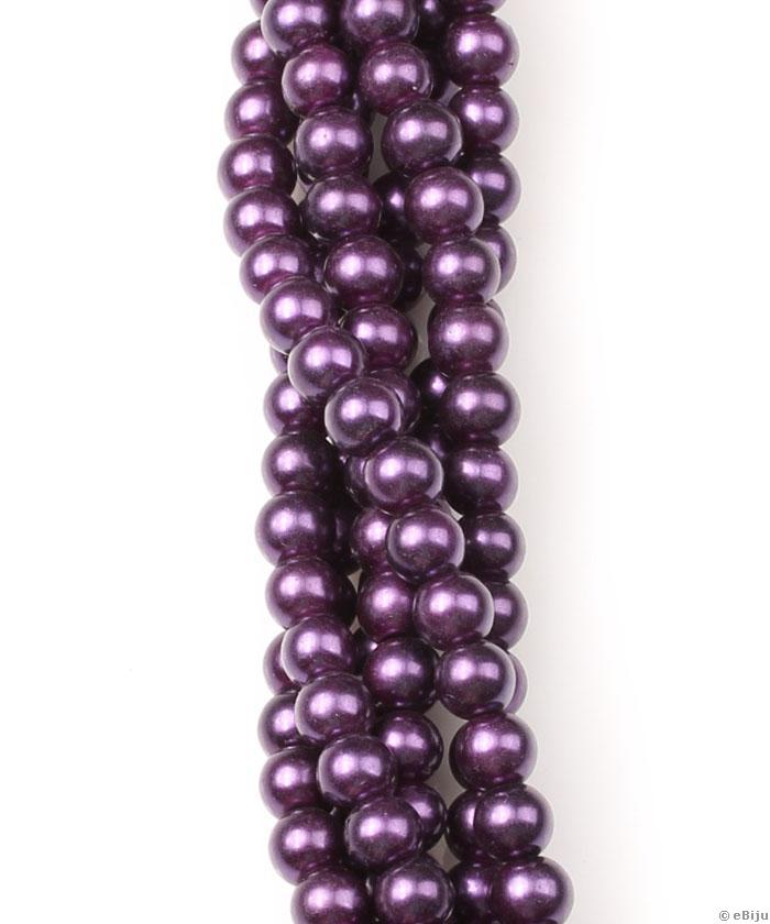 Perlă de sticlă, mov închis, 0.6 cm