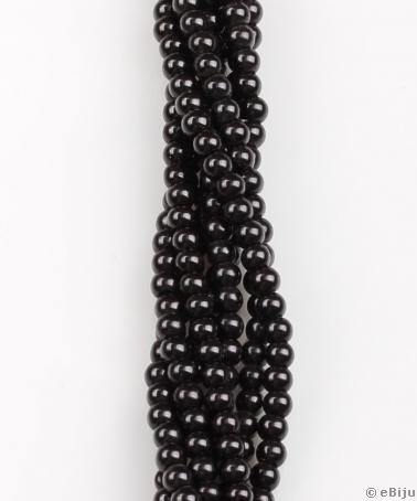 Perlă de sticlă, neagră, 0.4 cm