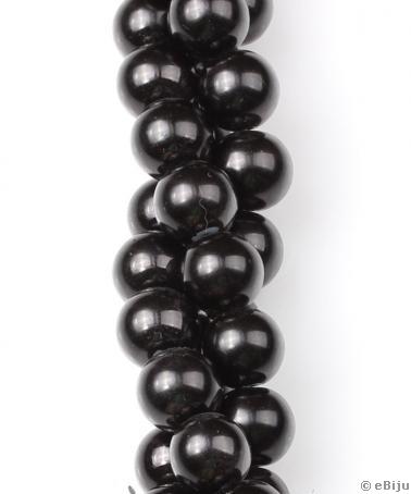 Perlă de sticlă, neagră, 1.2 cm