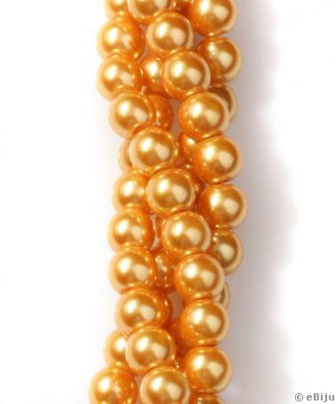 Perlă de sticlă, portocalie, 0.8 cm