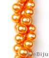 Perlă de sticlă, portocalie, 1 cm