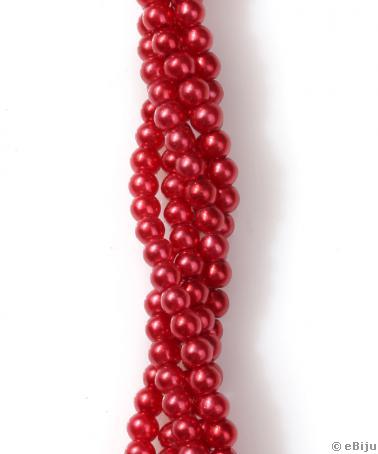 Perlă de sticlă, roşu, 0.4 cm