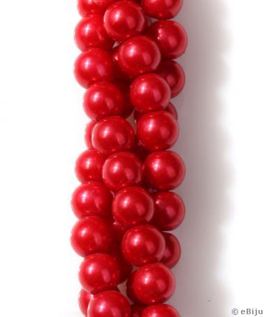 Perlă de sticlă, roşu, 0.8 cm