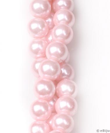 Perlă de sticlă, roz deschis, 1.2 cm