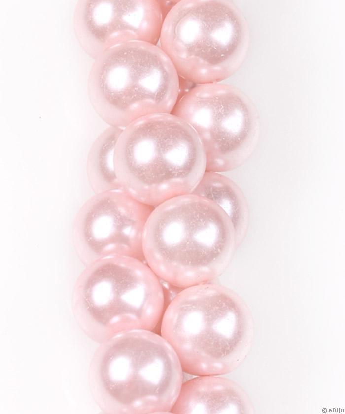 Perlă de sticlă, roz deschis, 1.4 cm