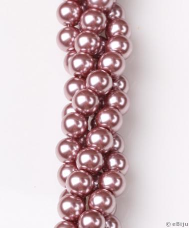 Perlă de sticlă, roz pudră, 1 cm