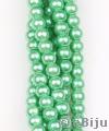 Perlă de sticlă, verde deschis, 0.6 cm