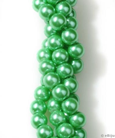 Perlă de sticlă, verde deschis, 0.8 cm