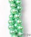 Perlă de sticlă, verde deschis, 1.2 cm