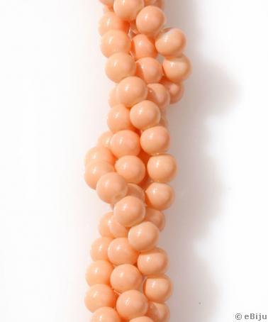 Perle de sticlă, roz piersică, 0.6 cm