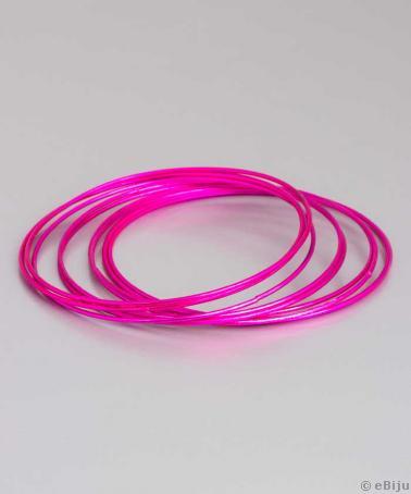 Set brăţări metalice, roz fucsia