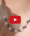 Brăţară perle de cultură cu iridiscenţă ‘Peacock’ şi cristale