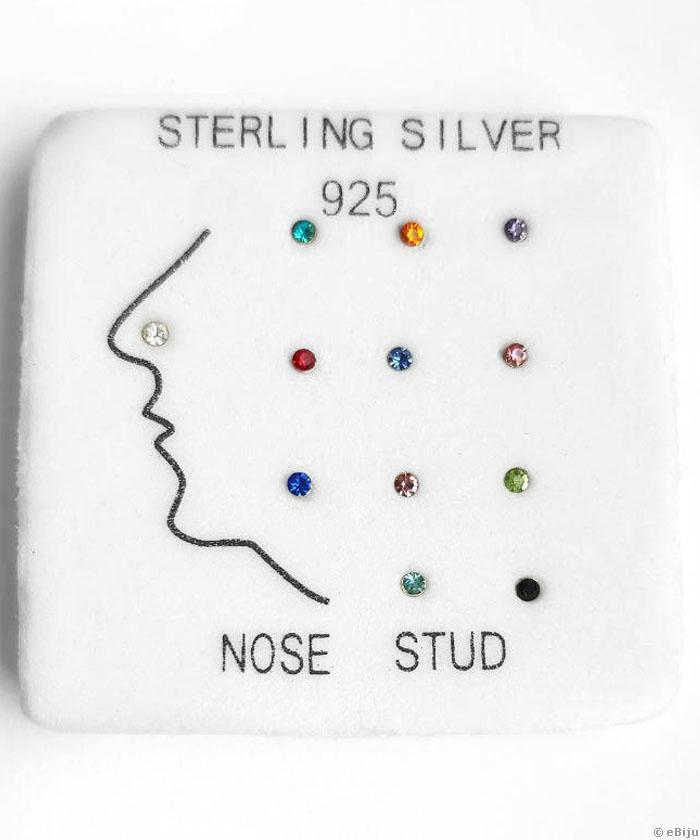 12 buc Piercing pentru nas, argint 925