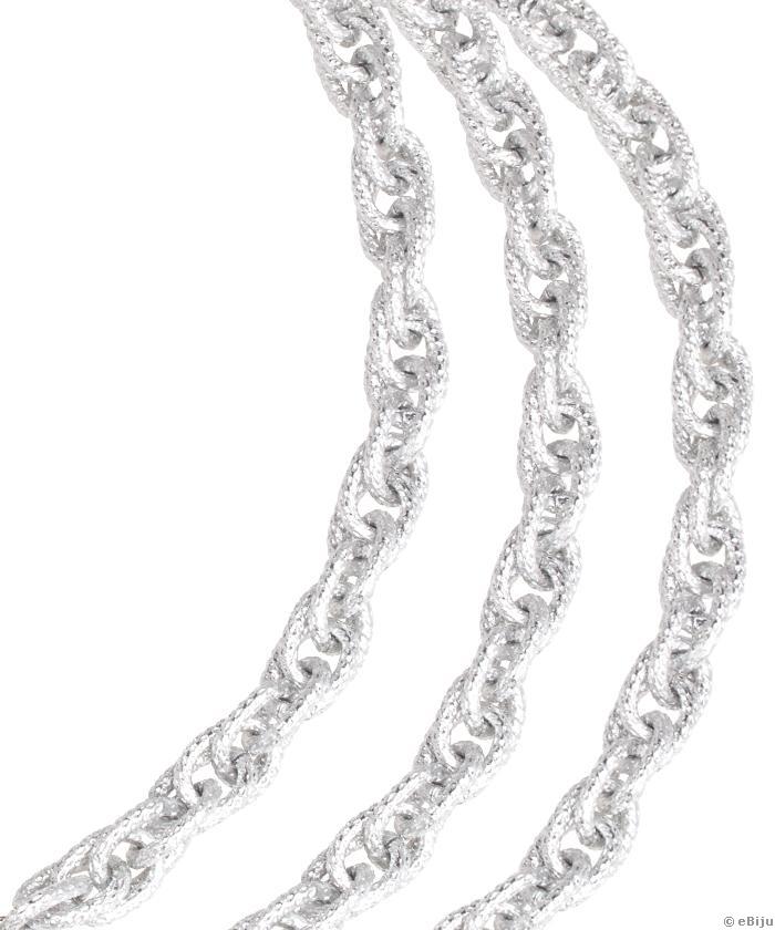 Alumínium texturált lánc, csavart, 1,3 cm x 0,9 cm