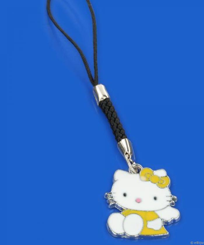 Bijuterie pentru telefon Hello Kitty, galbena