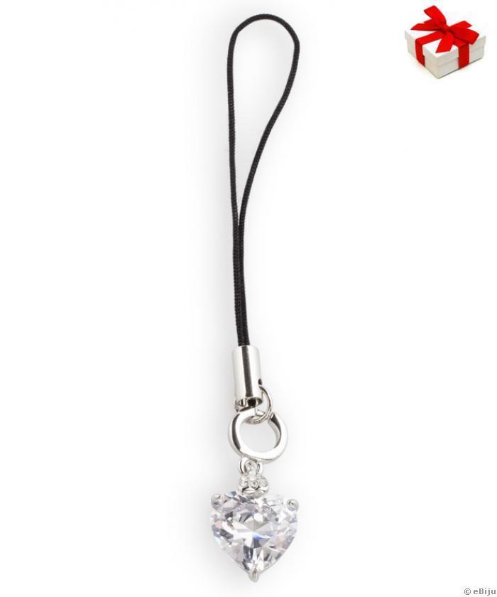 Bijuterie telefon inimioara cu element Swarovski