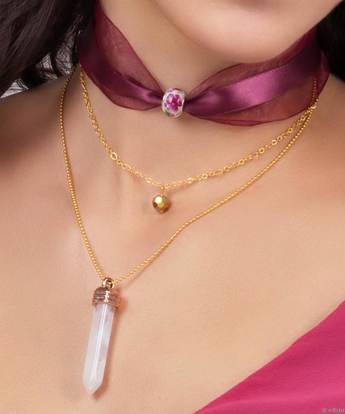 Bordó choker, organzából és szaténból