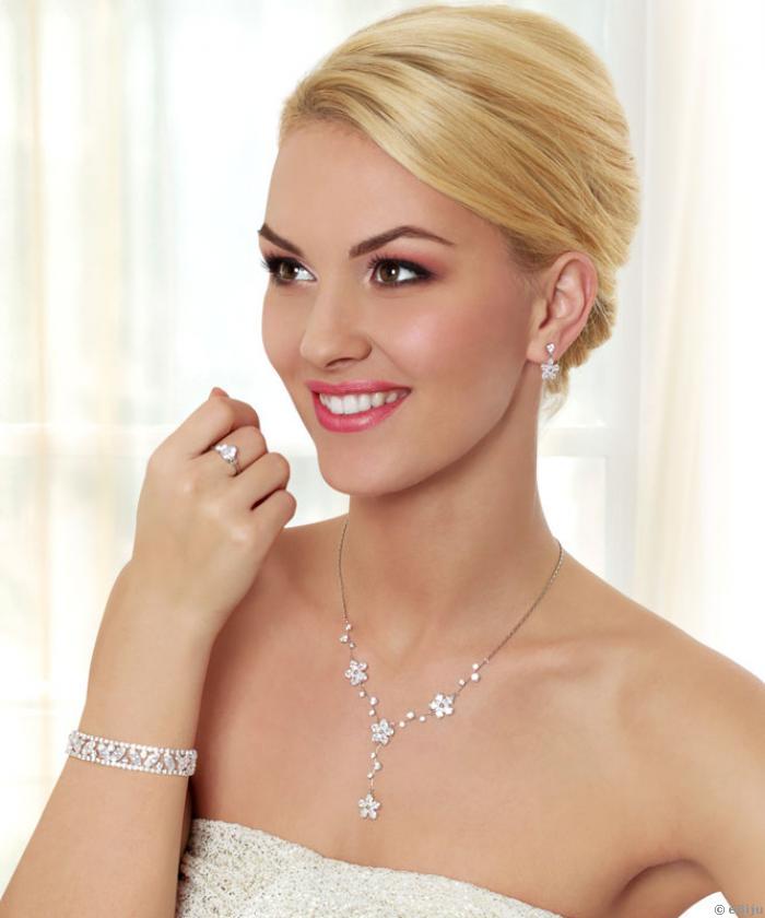 Brăţară cu cristale albe Swarovski Elements