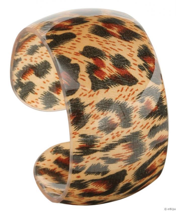 Bratara cu imprimeu leopard din material sintetic. Diametru reglabil.