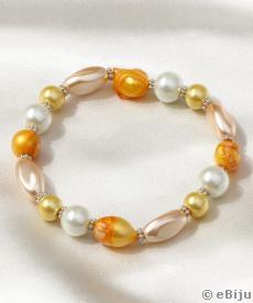 Brăţară din perle de cultură cu perle de sticlă