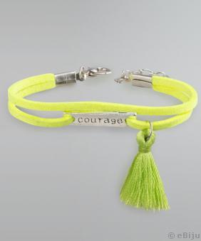 Brăţară dublă neon mesaj inspiraţional ‘courage’