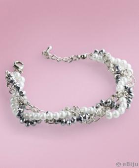 Brăţară împletită "Grey Crystals"