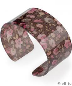 Bratara neagra cu model floral