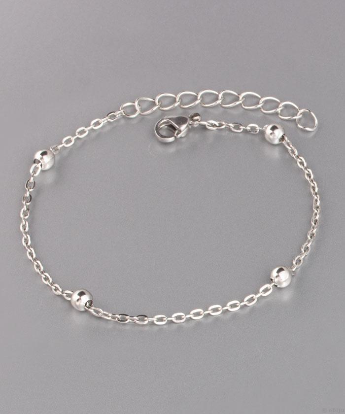 Brăţară oţel inox argintiu, cu mărgele