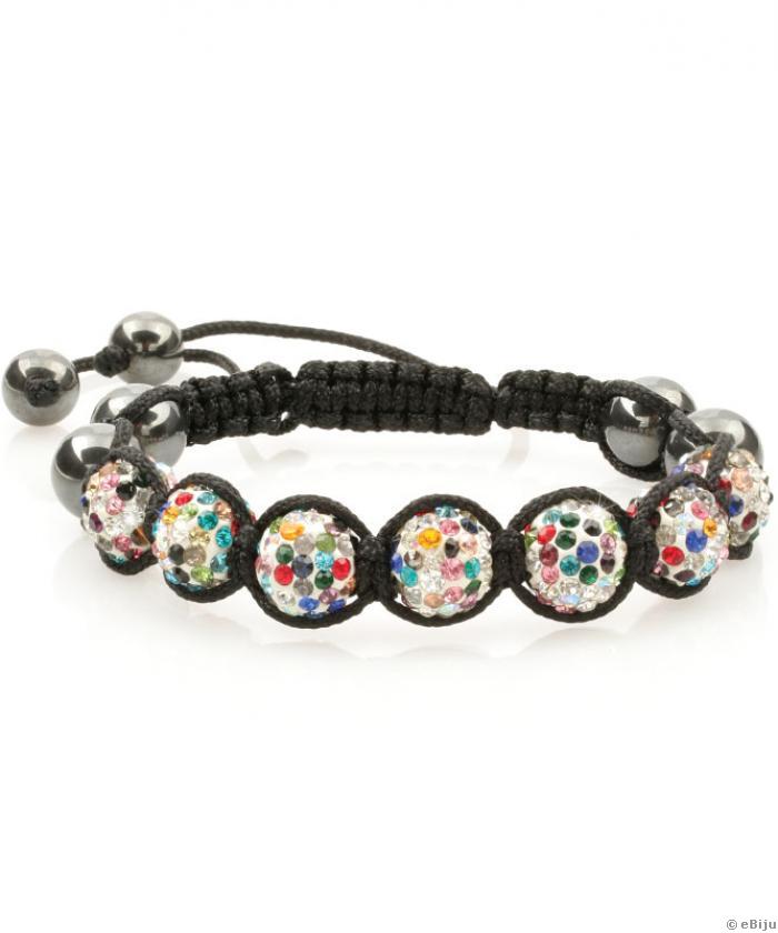 Bratara shamballa cu cristale multicolore