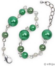 Bratara verde din perle de sticla