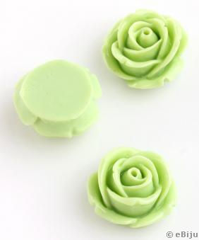 Cabochon acrilic, trandafir verde deschis, 2 cm