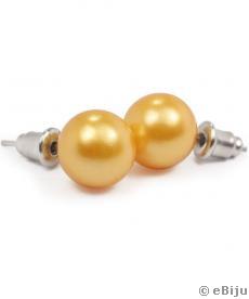 Cercei aurii din perle