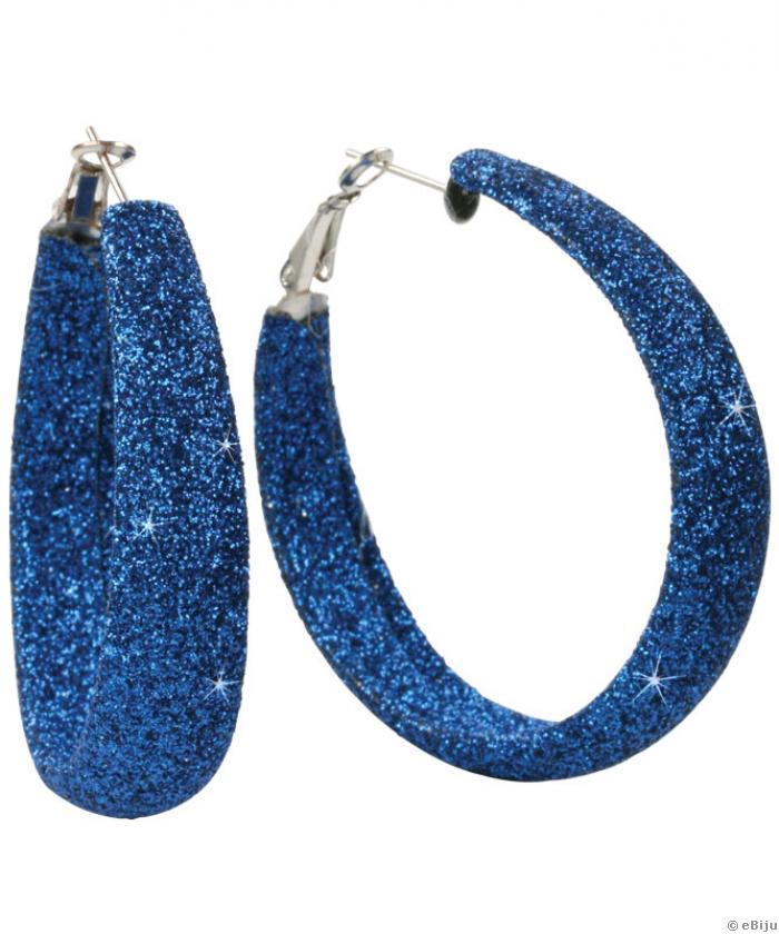 Cercei cu sclipici albastru închis