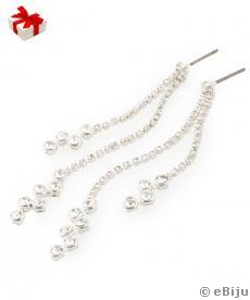 Cercei două şiruri de cristale din elemente Swarovski