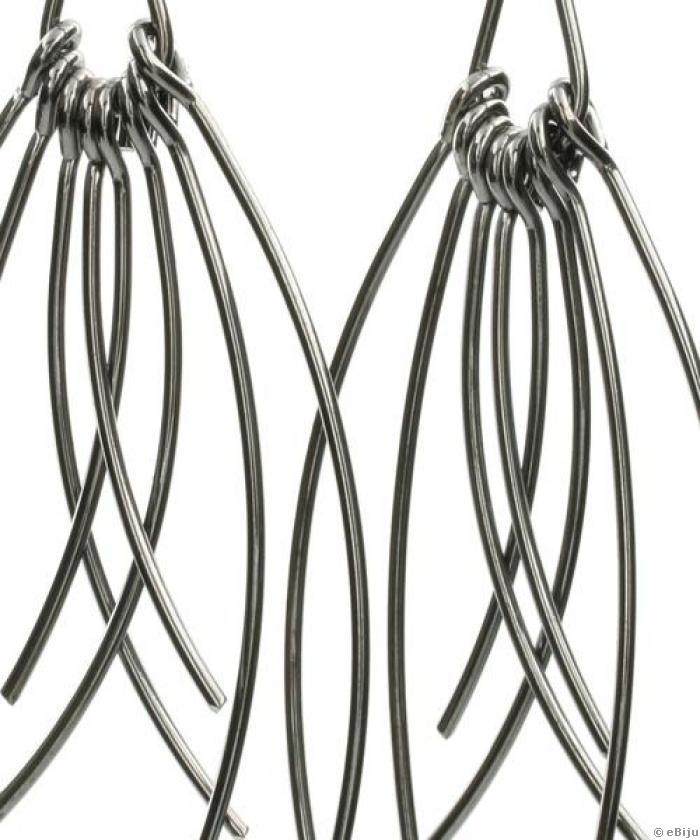 Cercei frunza de pin argintiu inchis