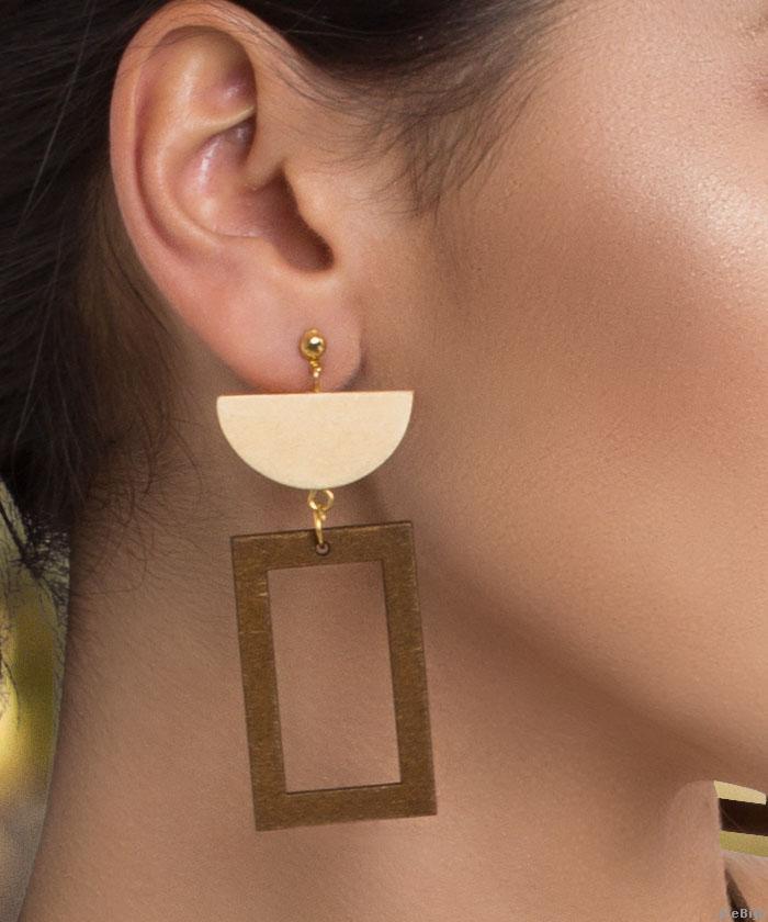 Cercei geometrici din lemn