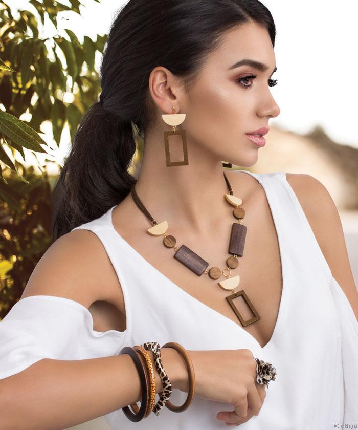 Cercei geometrici din lemn