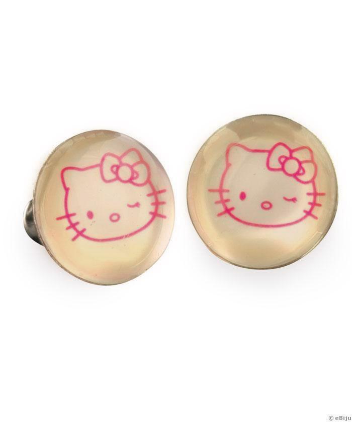 Cercei Hello Kitty roz, rotund