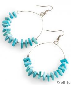 Cercei howlite turcoaz cu metal argintiu