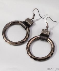 Cercei minimalişti cerculeţe gunmetal