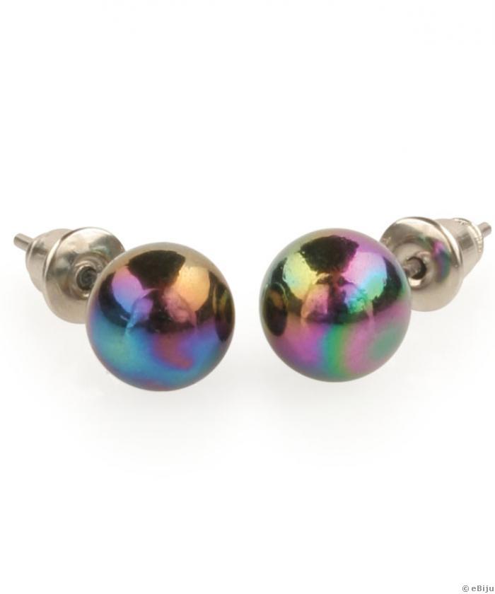 Cercei perle de sticla cu luciu special multicolor
