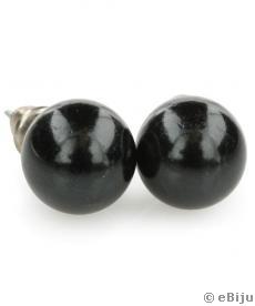 Cercei perle negre, 1 cm