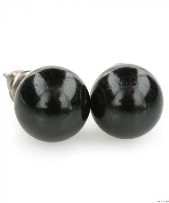 Cercei perle negre, 1 cm