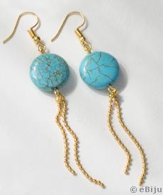 Cercei piatră howlite cu lănţişoare